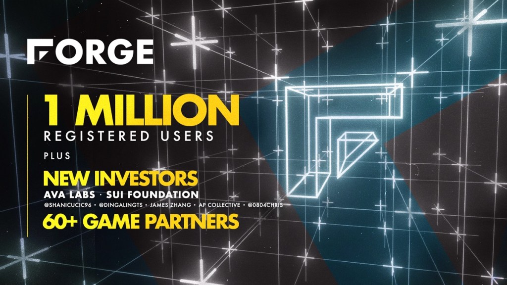 Forge hits 1 million players and reveals new set of Web3 investors