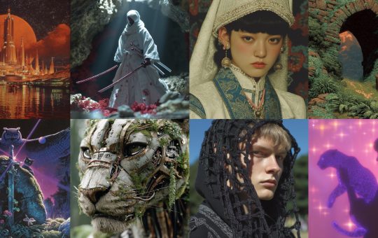 Example images generated by the Midjourney V7 image generation model that has been released in alpha for testing by the AI community.