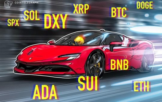 Price predictions 5/5: SPX, DXY, BTC, ETH, XRP, BNB, SOL, DOGE, ADA, SUI