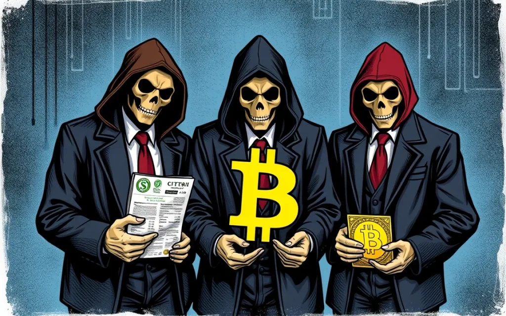 AI generated image of crypto scam artists